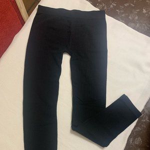 Black Textured Leggings